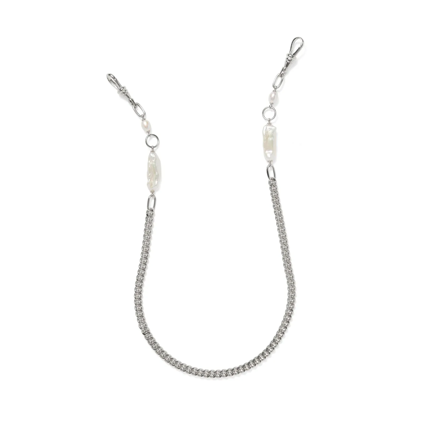 Pearl Collage Mask Chain in Silver
