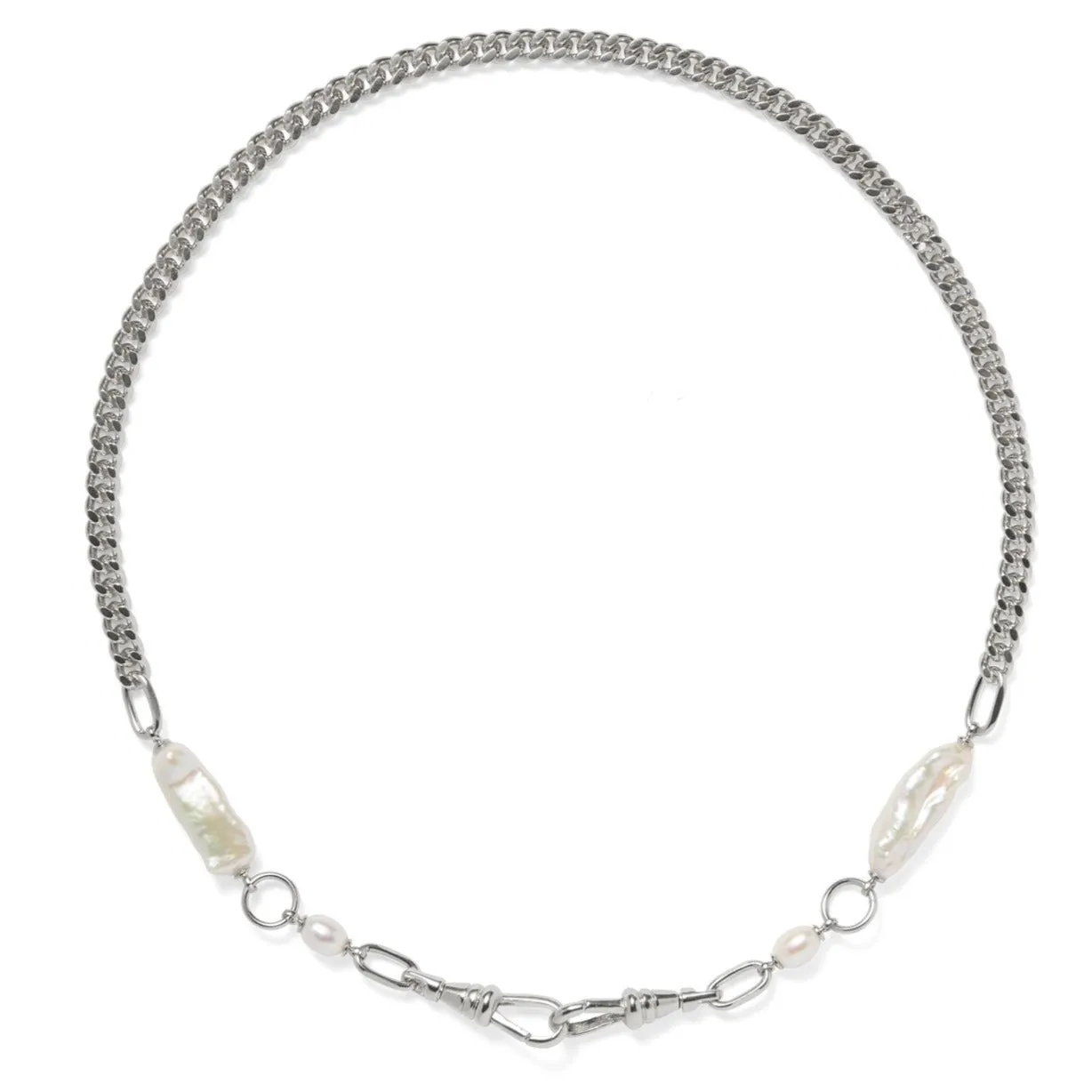 Pearl Collage Mask Chain in Silver