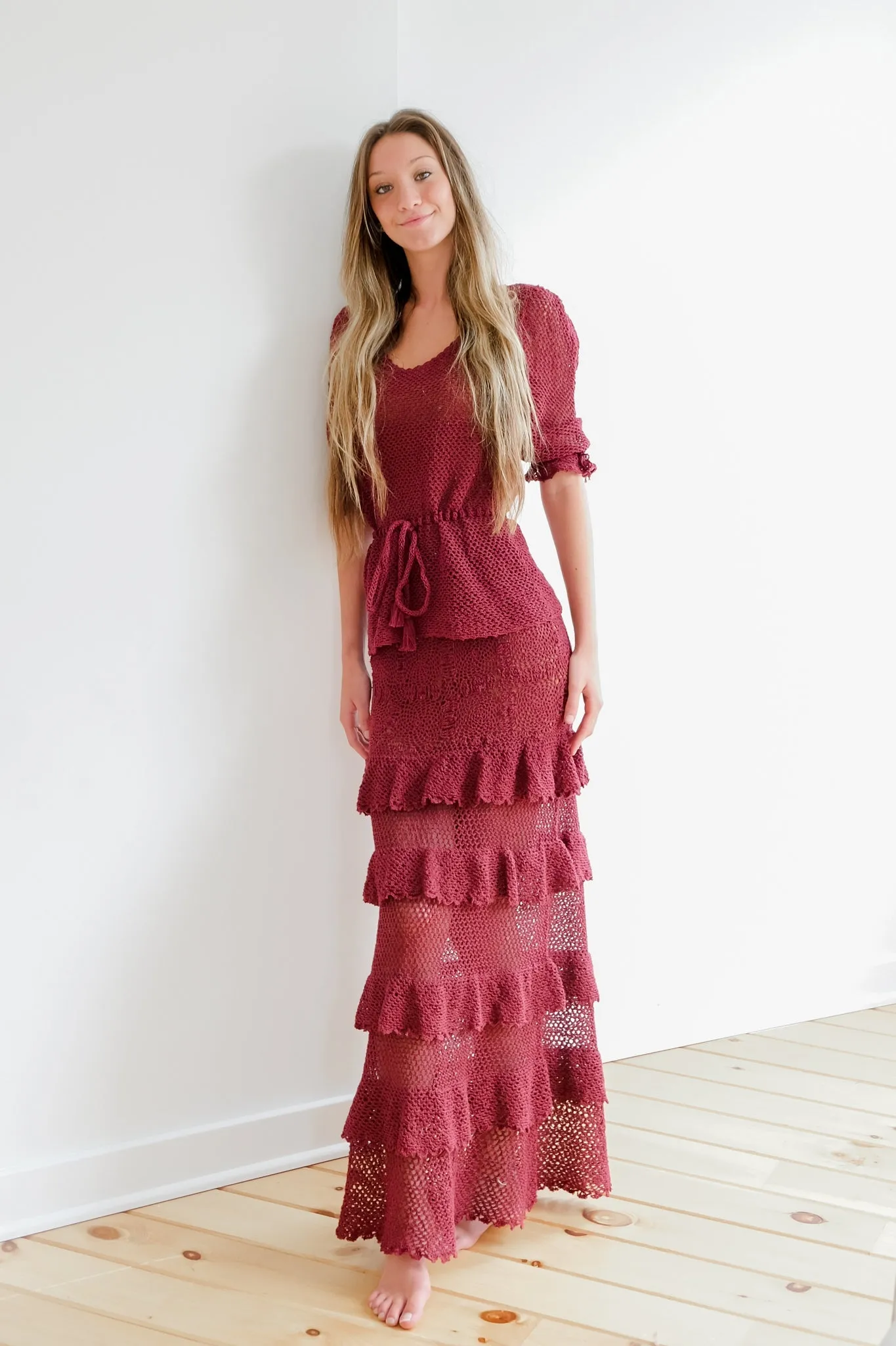 Peasant Top in Burgundy