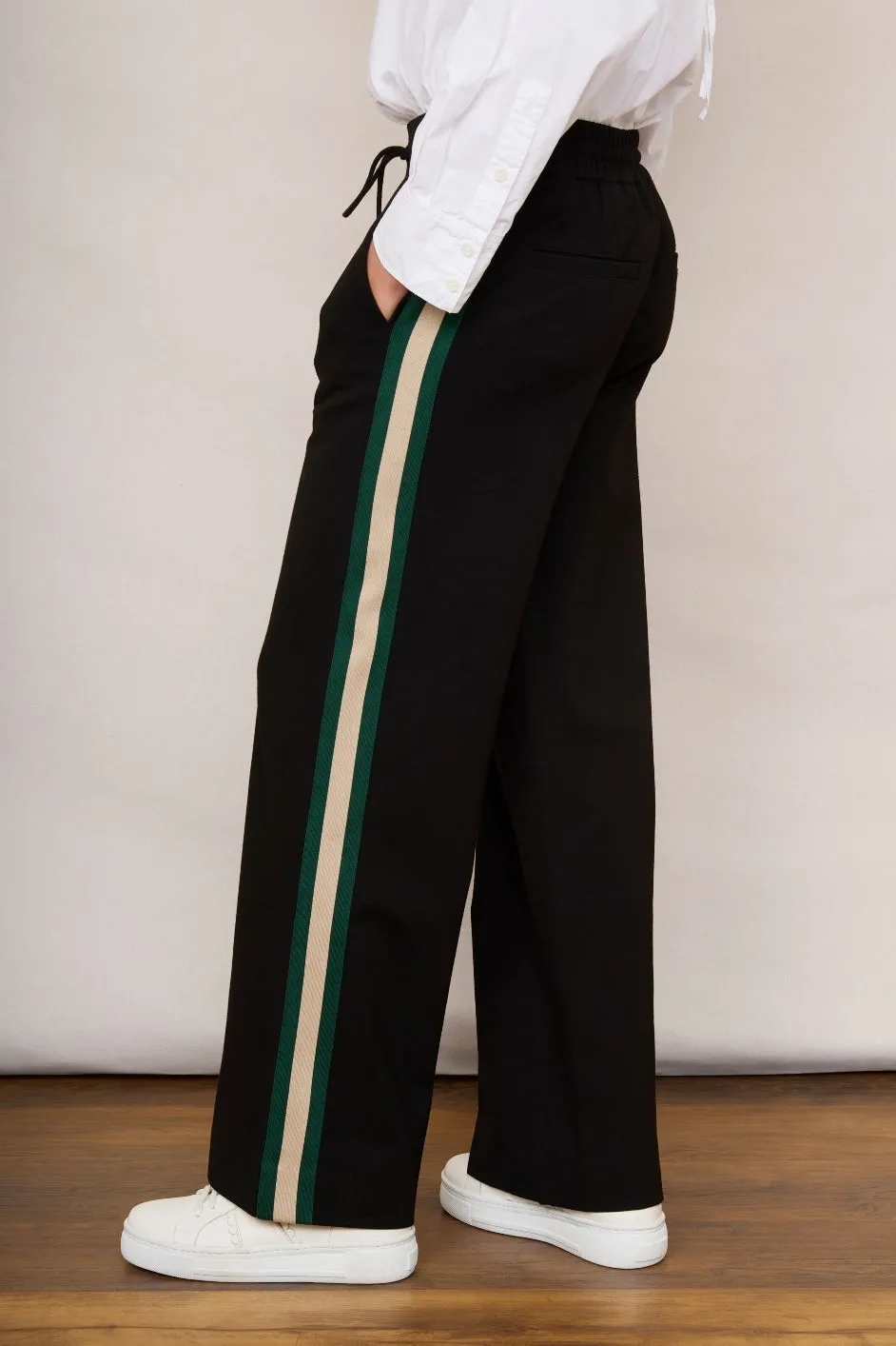 Penny Ponte Wide Leg Trouser - Black