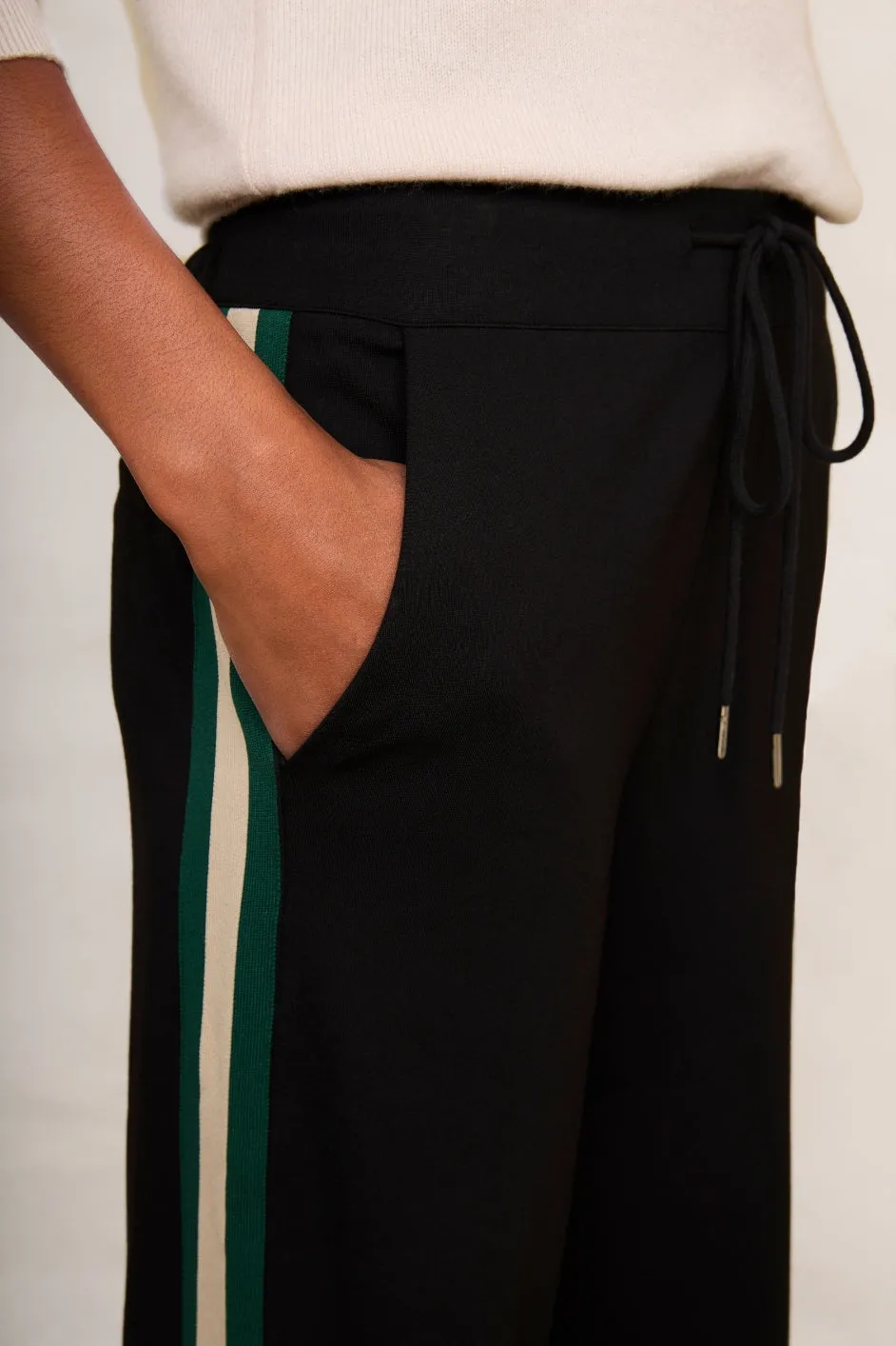 Penny Ponte Wide Leg Trouser - Black