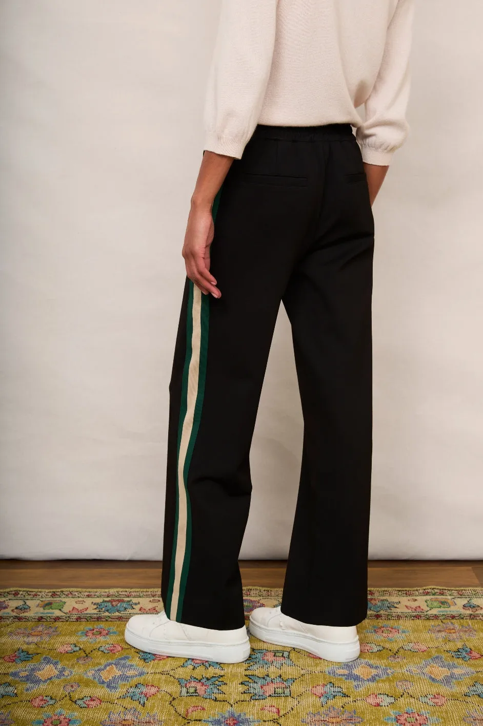 Penny Ponte Wide Leg Trouser - Black