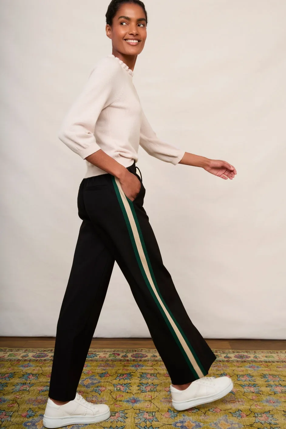 Penny Ponte Wide Leg Trouser - Black