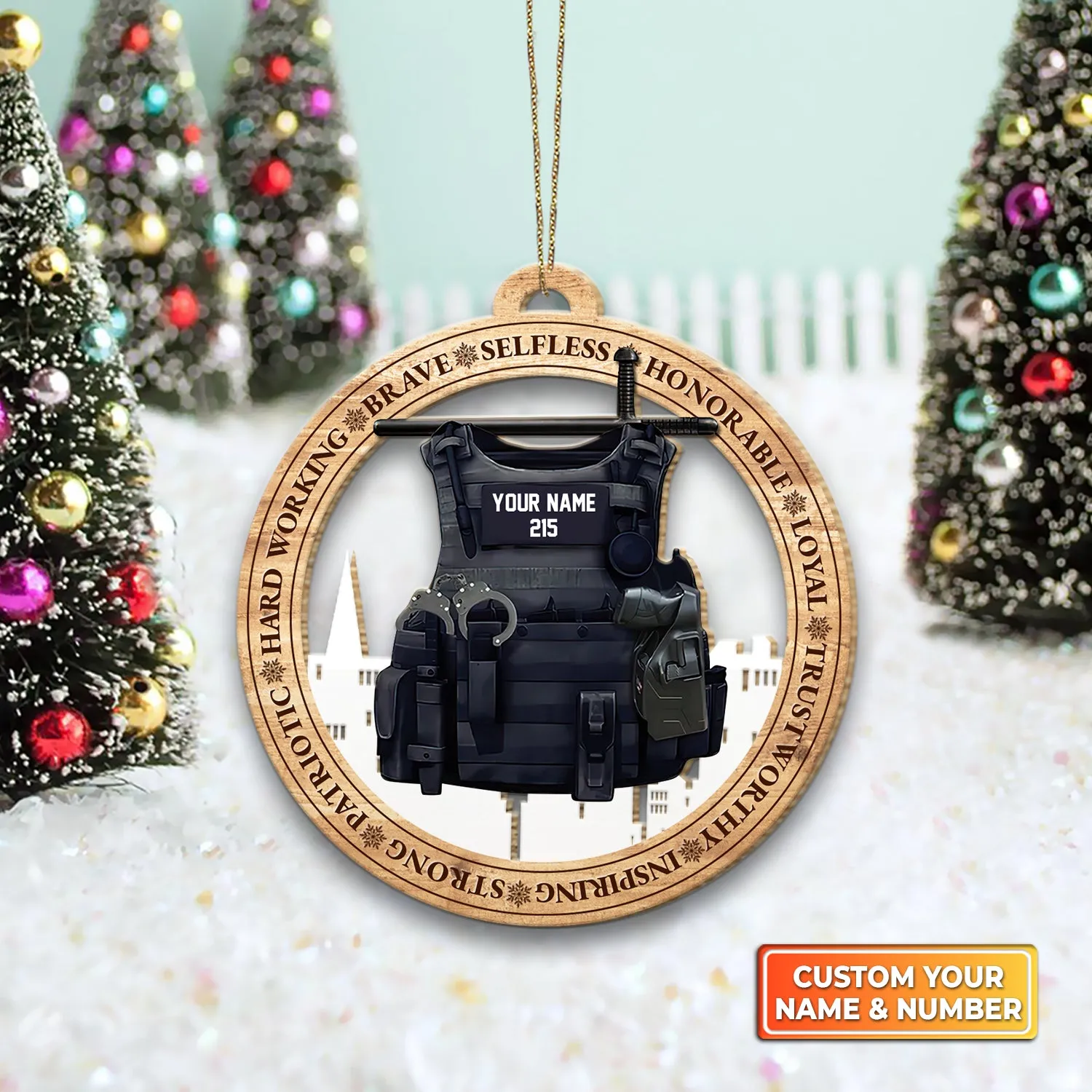 Personalized Police Officer Cut Shaped Acrylic Ornament Proud Police Office Ornament