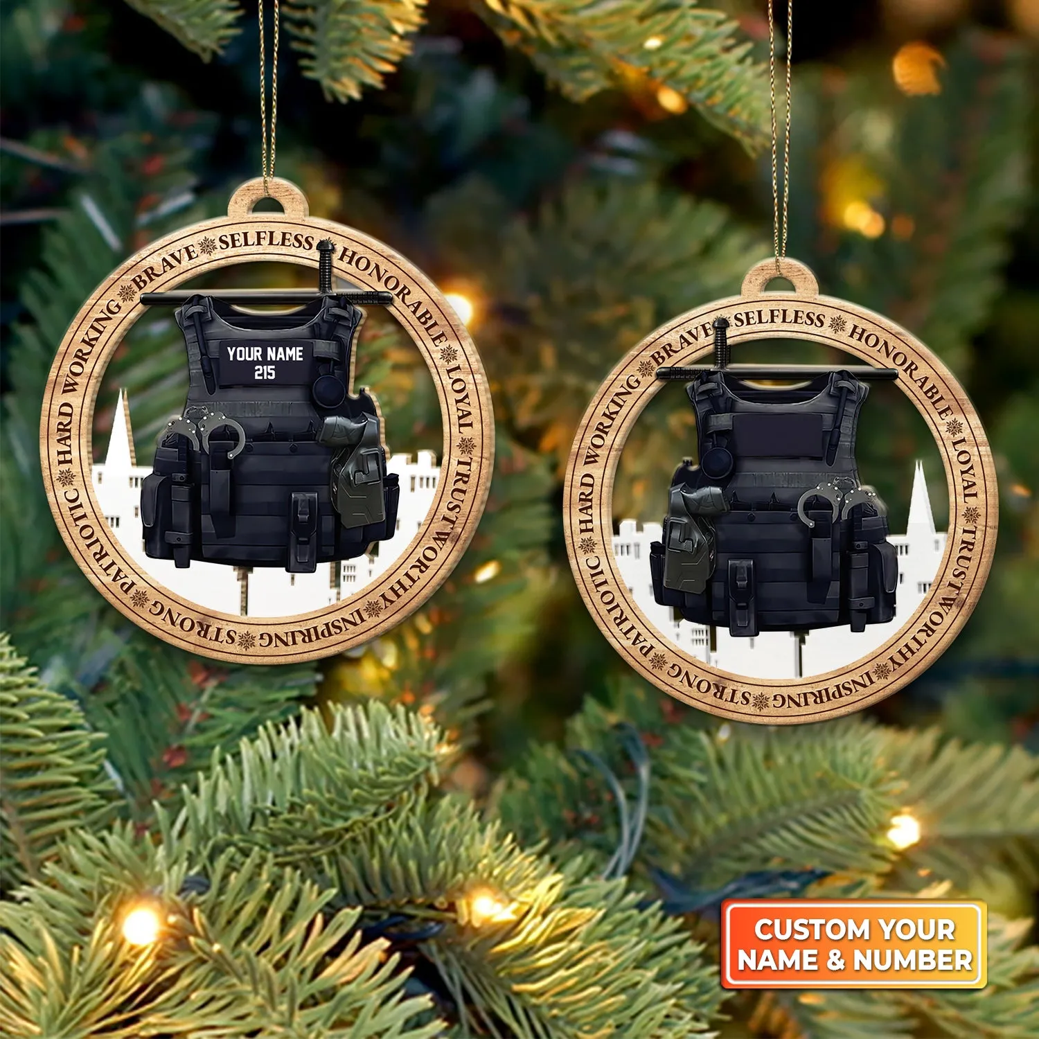 Personalized Police Officer Cut Shaped Acrylic Ornament Proud Police Office Ornament