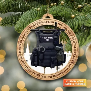 Personalized Police Officer Cut Shaped Acrylic Ornament Proud Police Office Ornament
