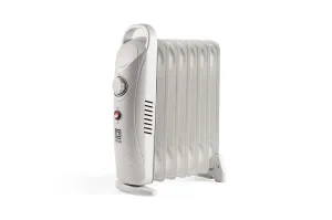 PIFCO Oil Filled Radiator 800W 7 Fin With Adjustable Thermostat Overheat Safety Cut Features Indicator Light Small Oil Filled Radiator for Home, Office, Hotel, UK Plug
