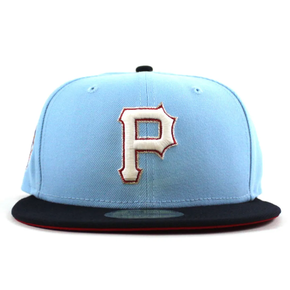 Pittsburgh Pirates National’s Patch 59Fifty New Era Fitted Hat (Blue Navy Scarlet Red Under Brim)