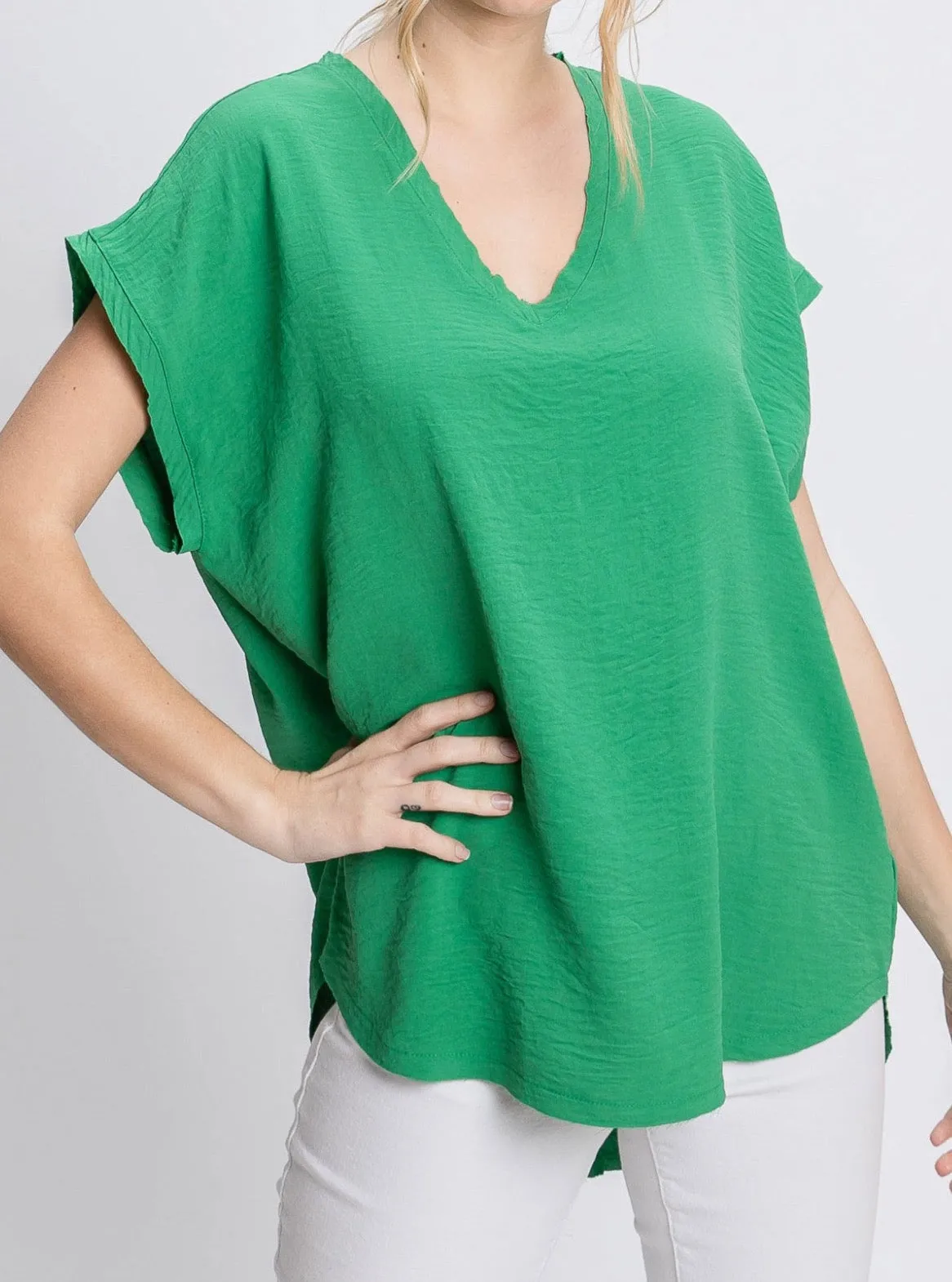 Plus Size Lightweight V-Neck Blouse