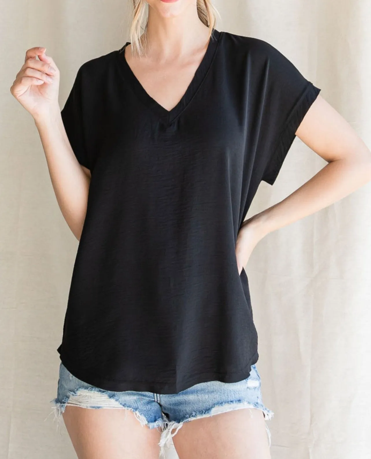 Plus Size Lightweight V-Neck Blouse