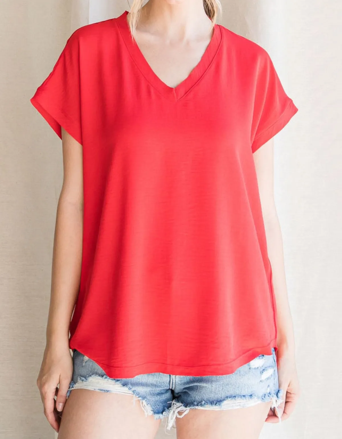 Plus Size Lightweight V-Neck Blouse