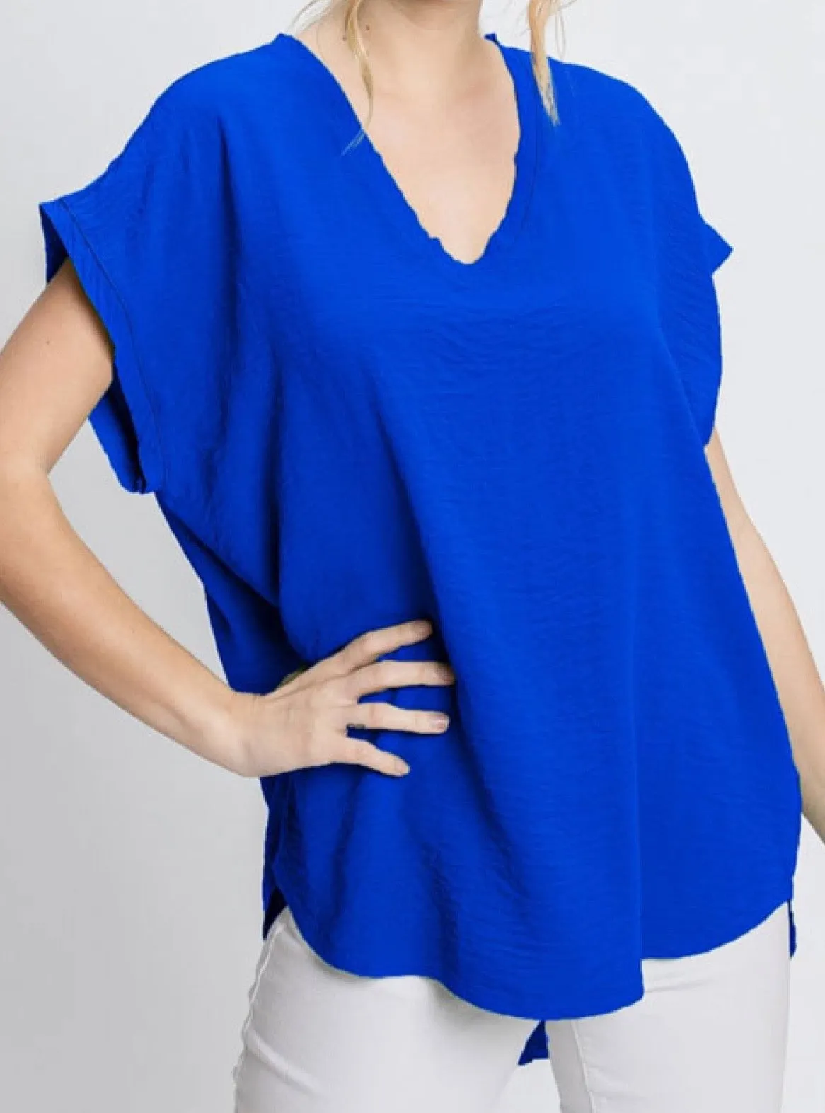 Plus Size Lightweight V-Neck Blouse