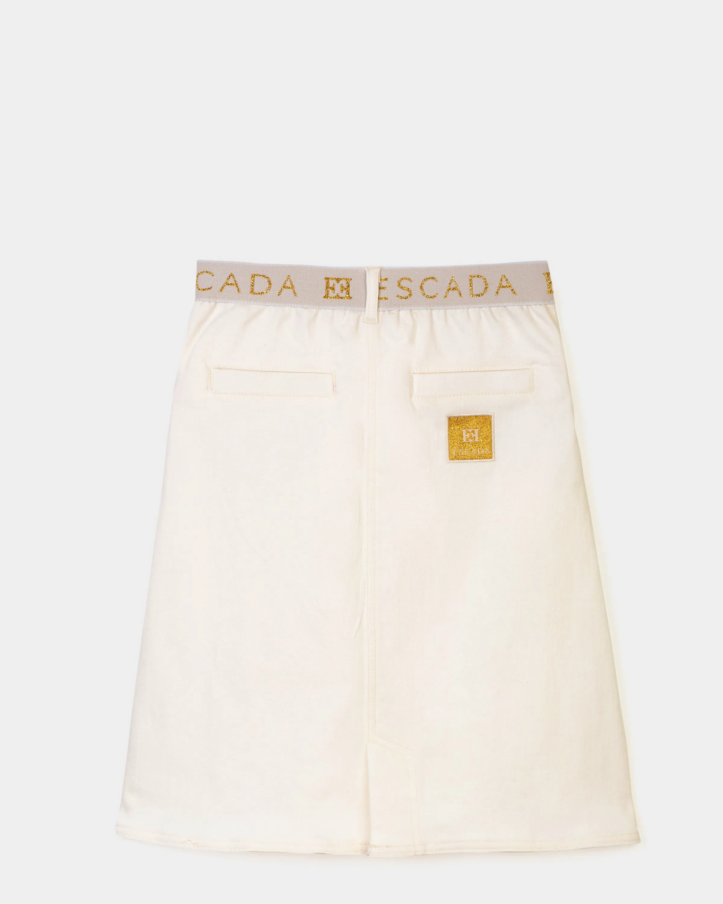 Pocket trim white logo waist skirt by Escada