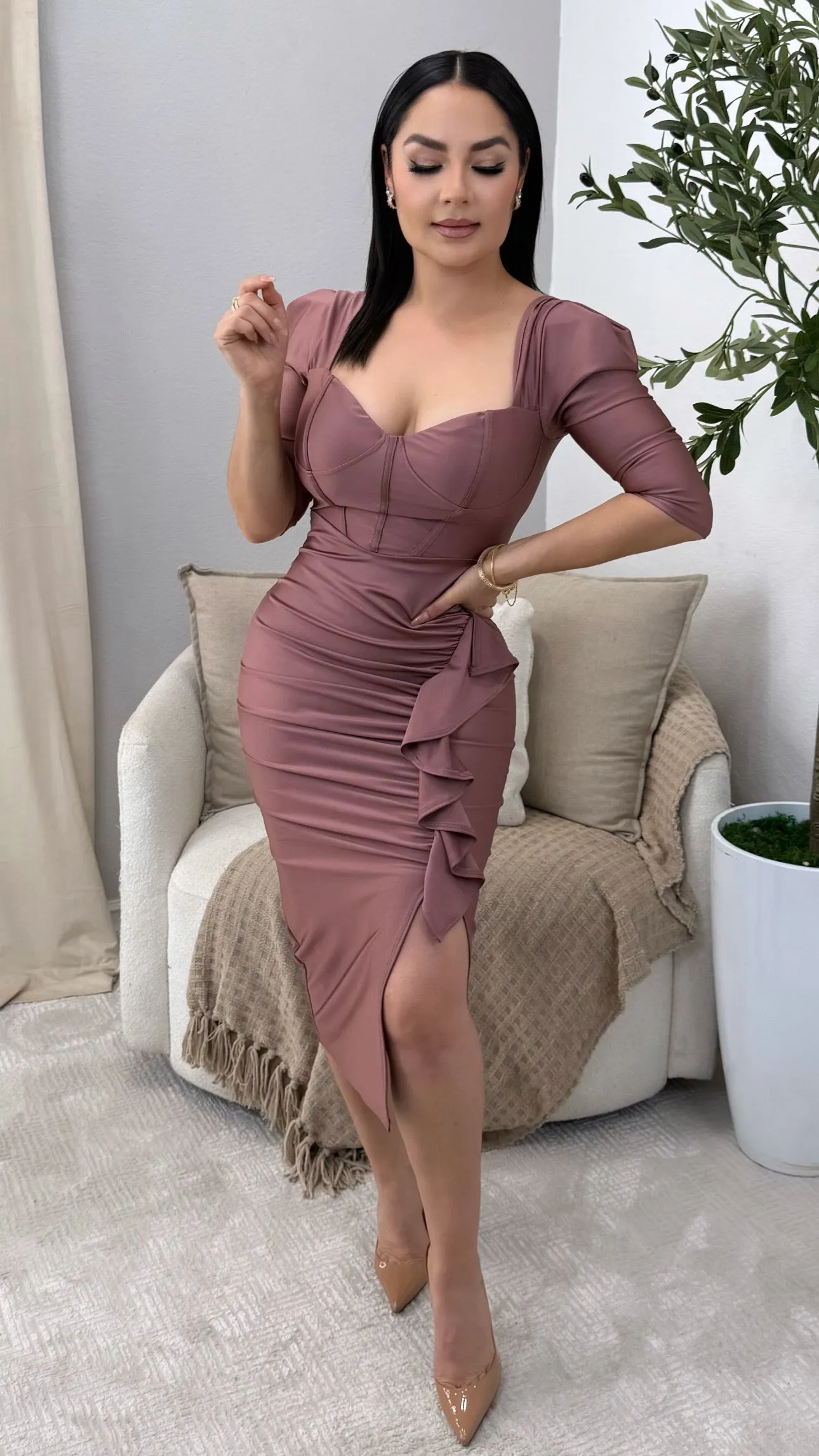 POR TI ROSE DRESS