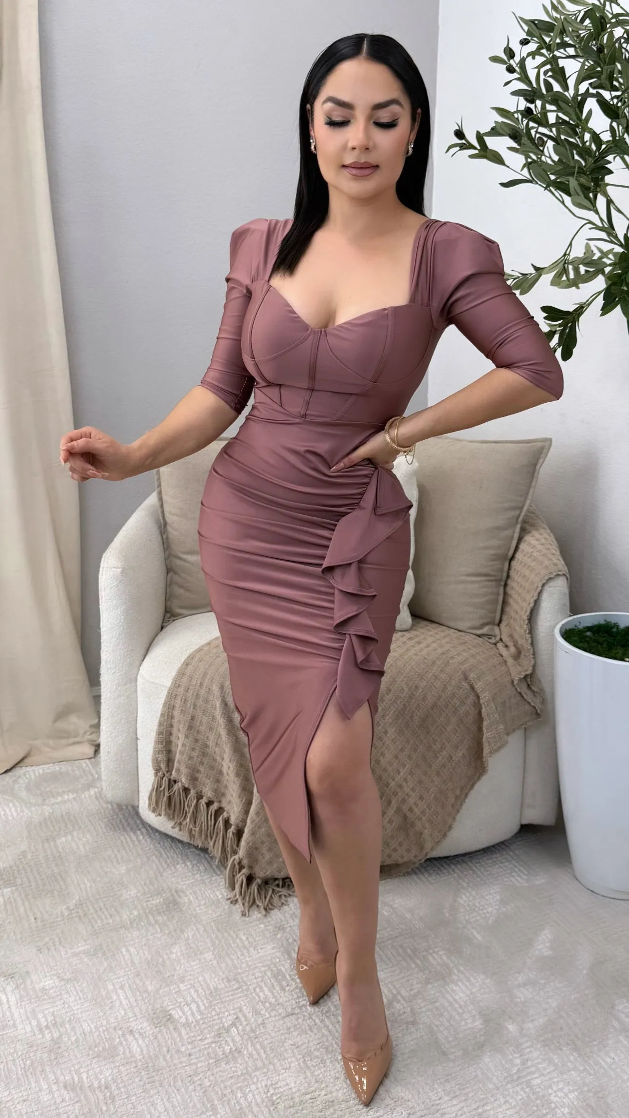 POR TI ROSE DRESS
