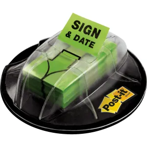 Post-it® 1"W Sign/Date Flags in Desk Grip Dispenser
