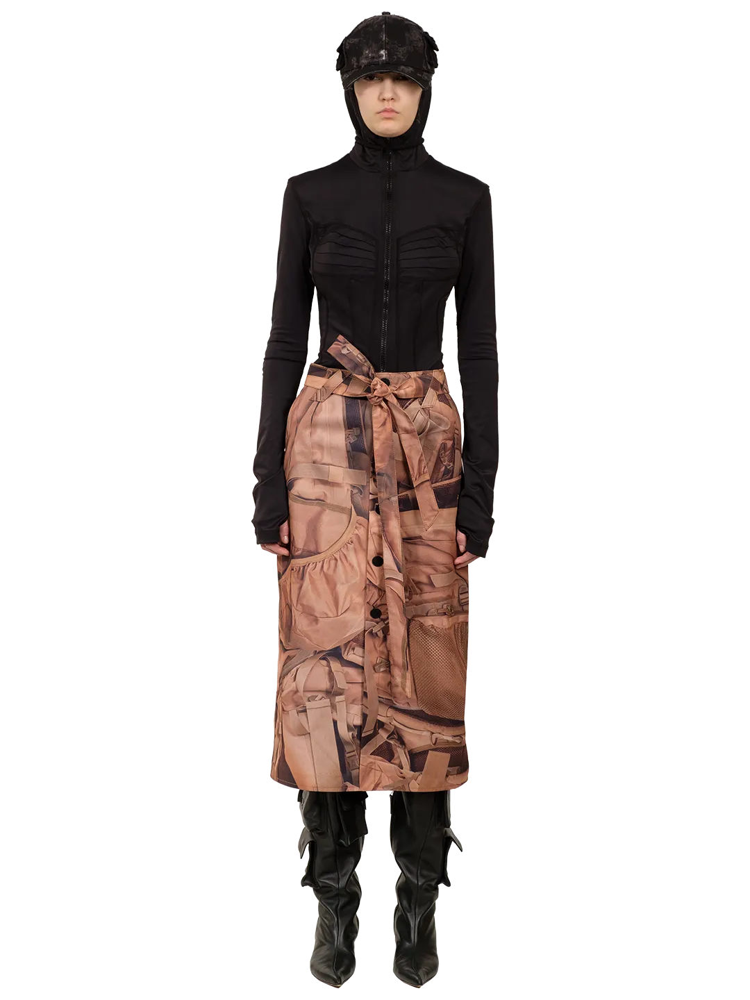 Printed Midi Skirt