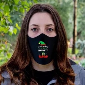 Proud Member Of The Naughty List Christmas Fitted Face Mask And Covering