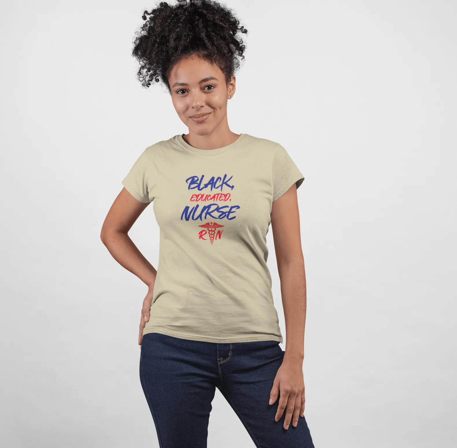 " Black Educated Nurse" Women's Fitted Tee