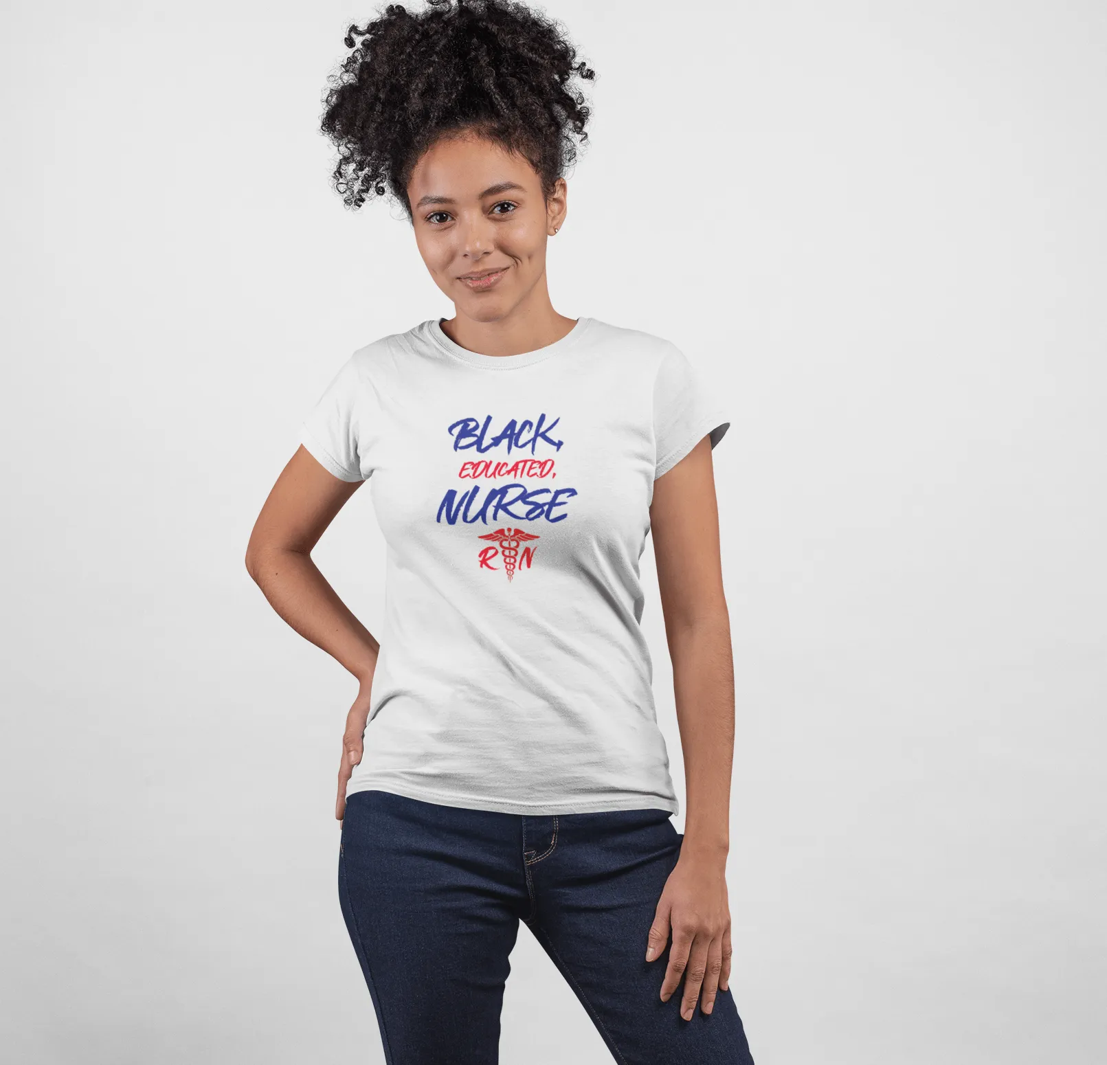 " Black Educated Nurse" Women's Fitted Tee