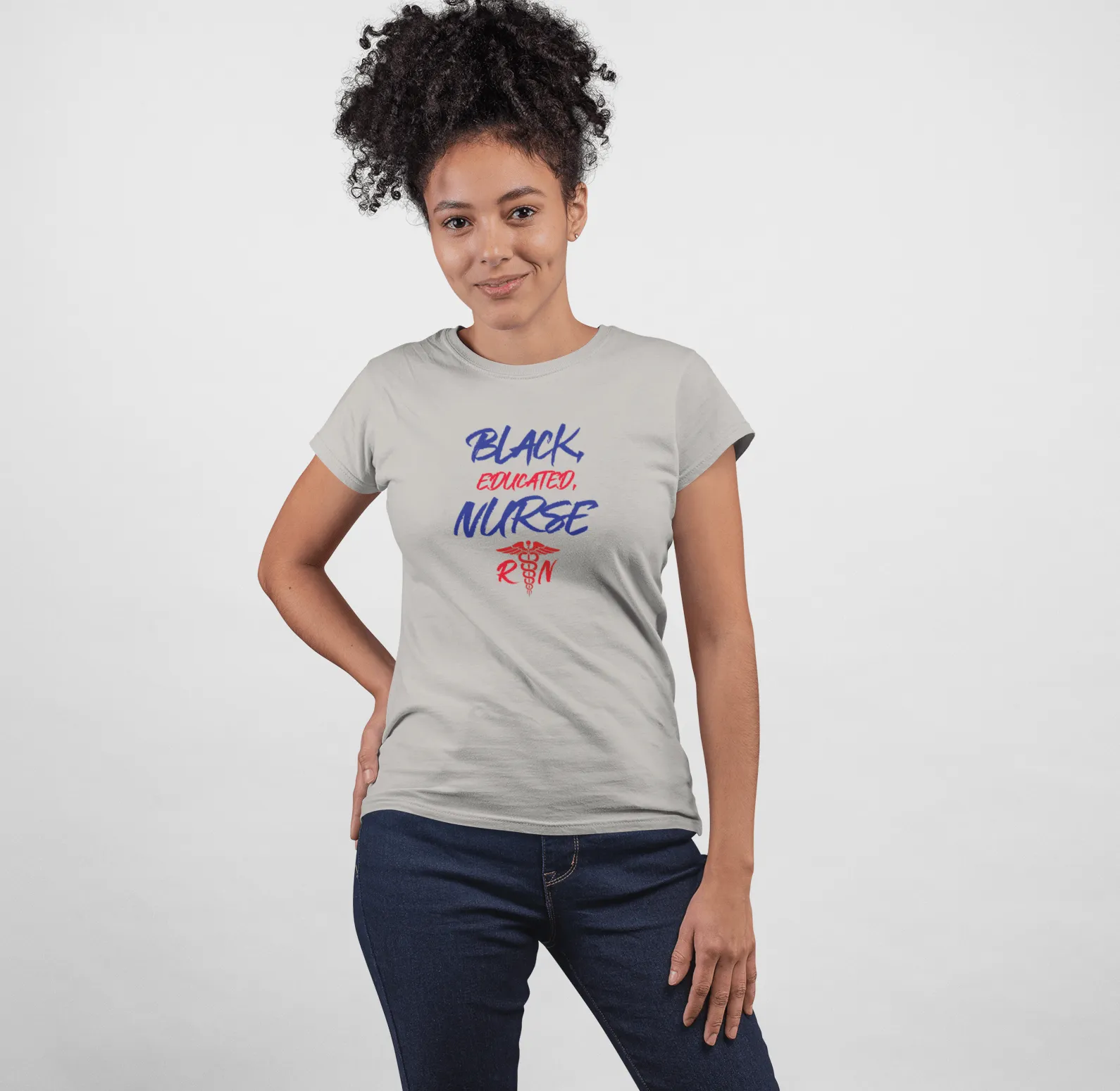 " Black Educated Nurse" Women's Fitted Tee