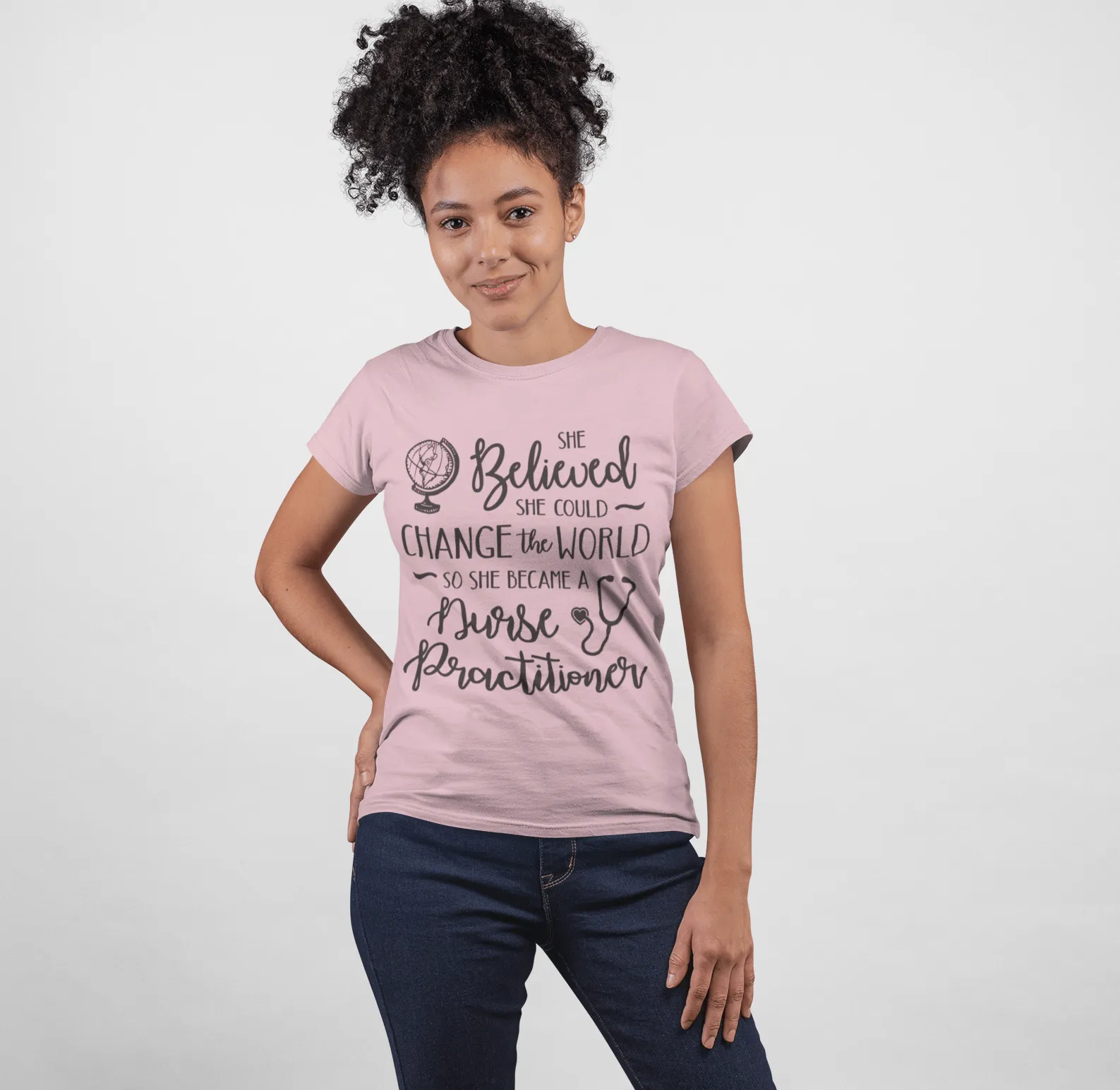 "She Believed......Nurse Practitioner" Women's Fitted Tee
