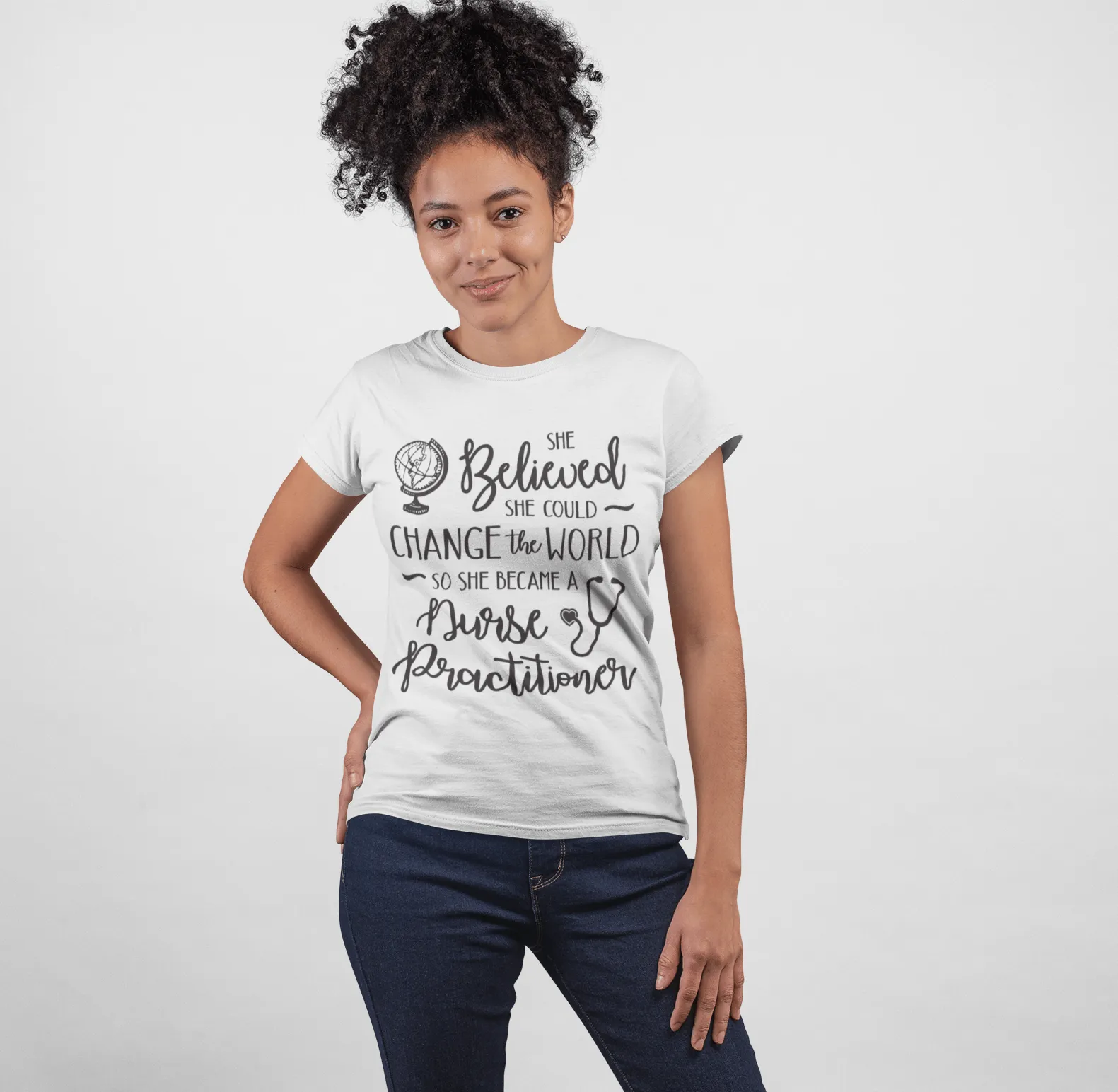 "She Believed......Nurse Practitioner" Women's Fitted Tee