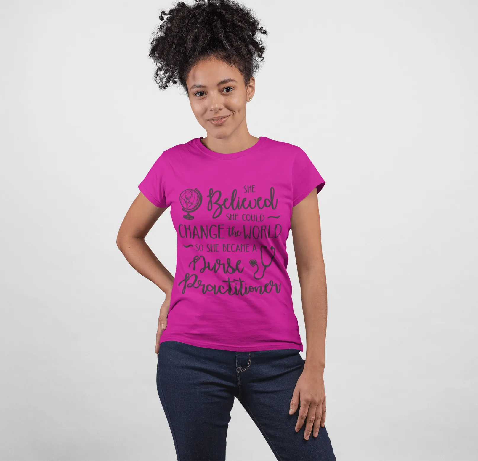 "She Believed......Nurse Practitioner" Women's Fitted Tee