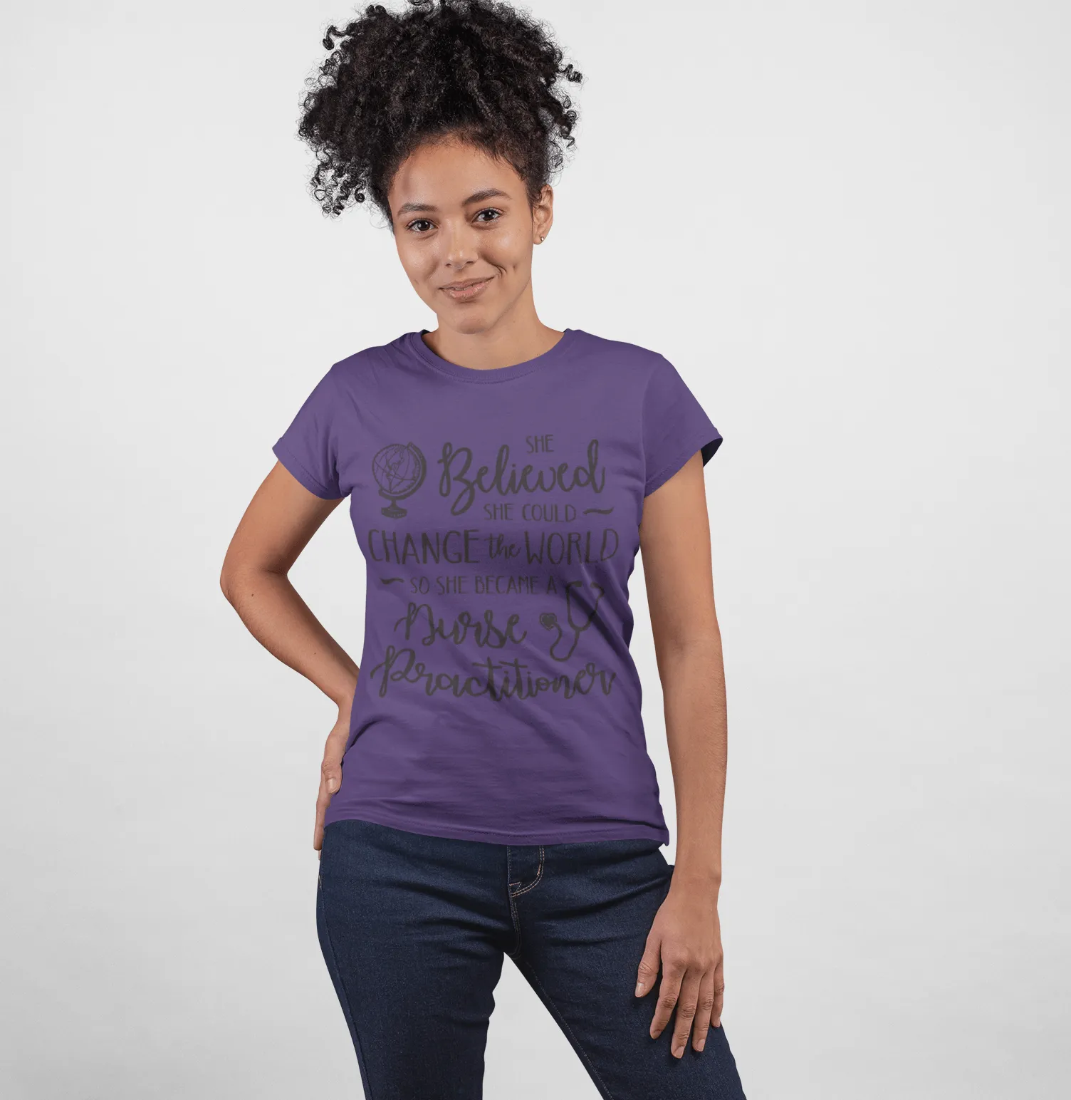 "She Believed......Nurse Practitioner" Women's Fitted Tee