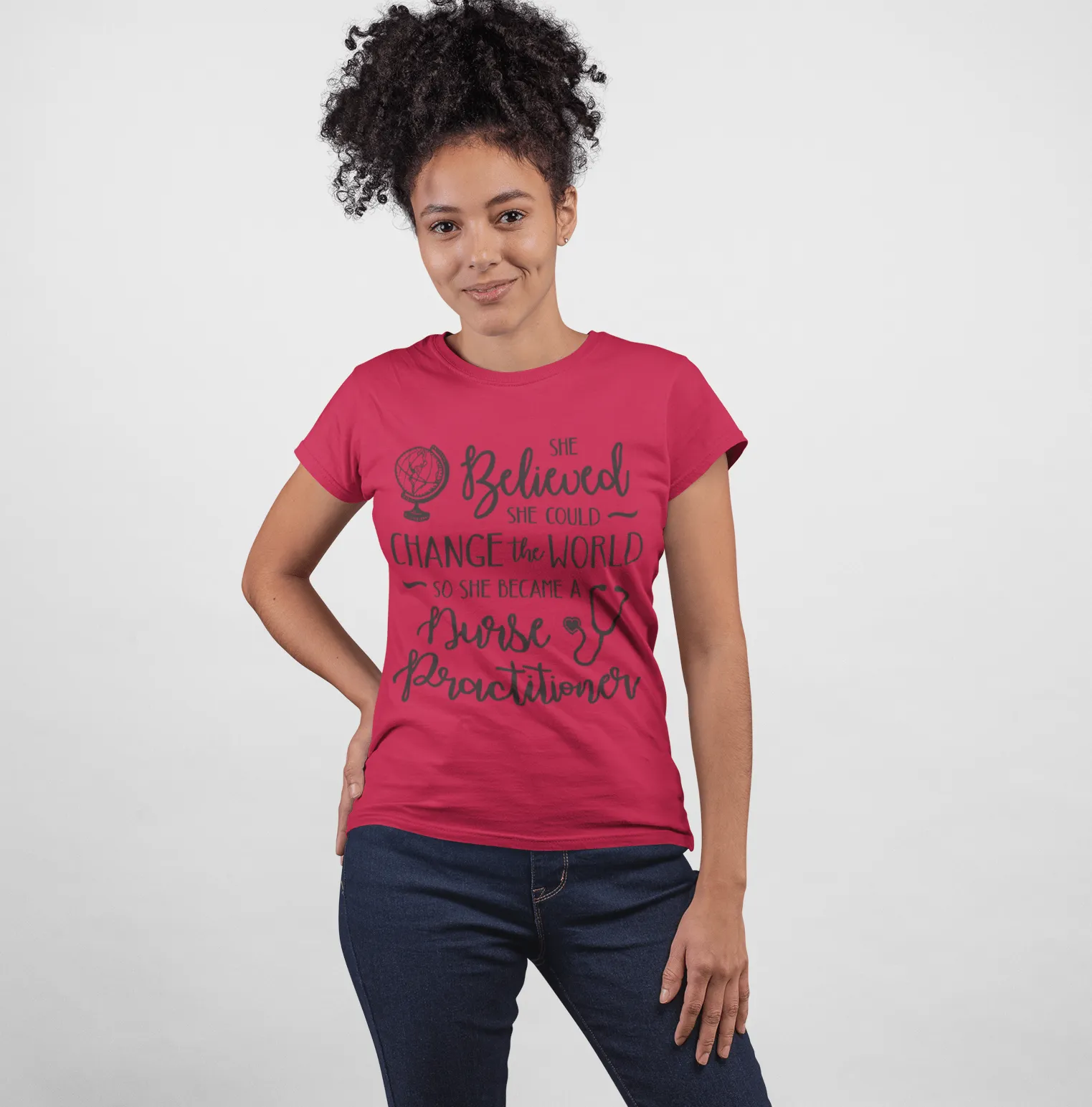 "She Believed......Nurse Practitioner" Women's Fitted Tee