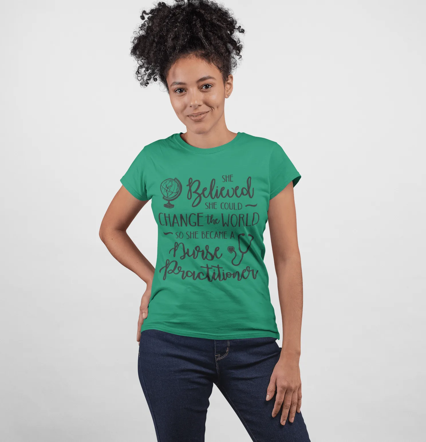 "She Believed......Nurse Practitioner" Women's Fitted Tee