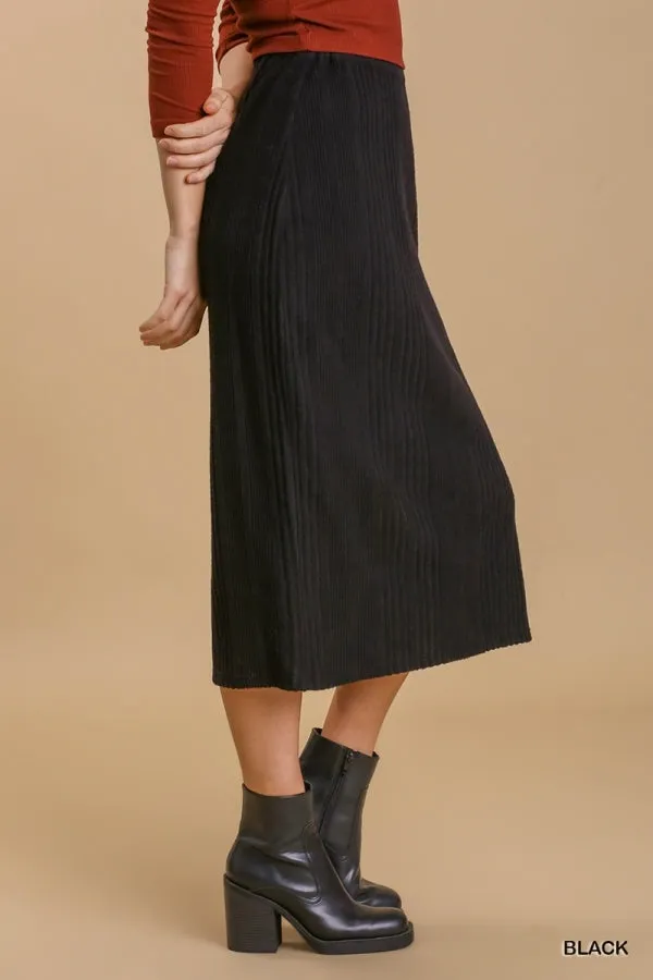 Ribbed Midi Skirt