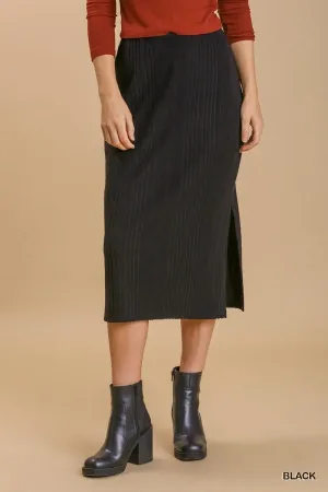 Ribbed Midi Skirt