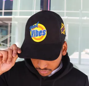 RISKY REWARDS “GOOD VIBES” BLACK TRUCKER HAT