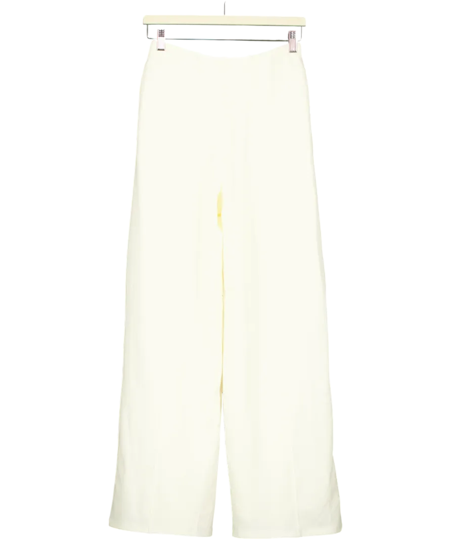 River Island Cream Soft Wide Leg Trousers UK 6