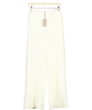 River Island Cream Soft Wide Leg Trousers UK 6