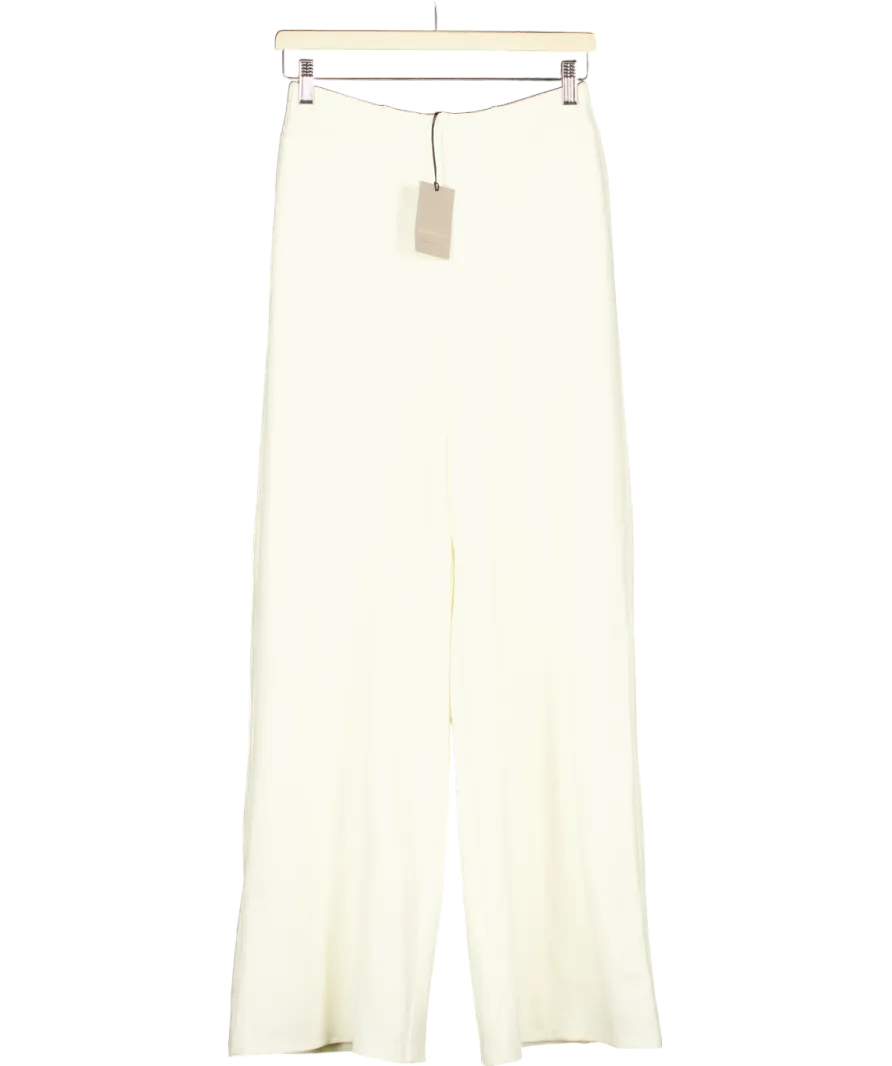 River Island Cream Soft Wide Leg Trousers UK 6