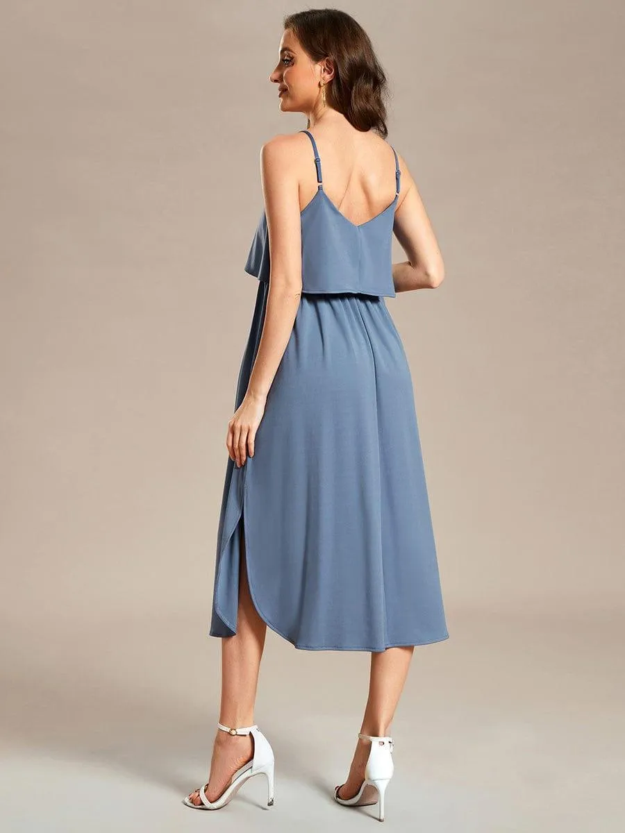 Robe de maternité trapèze aérée à bretelles fines réglables(Vente finale)