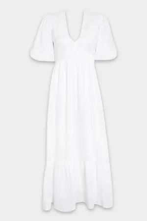 Romilla Midi Dress in Plain White