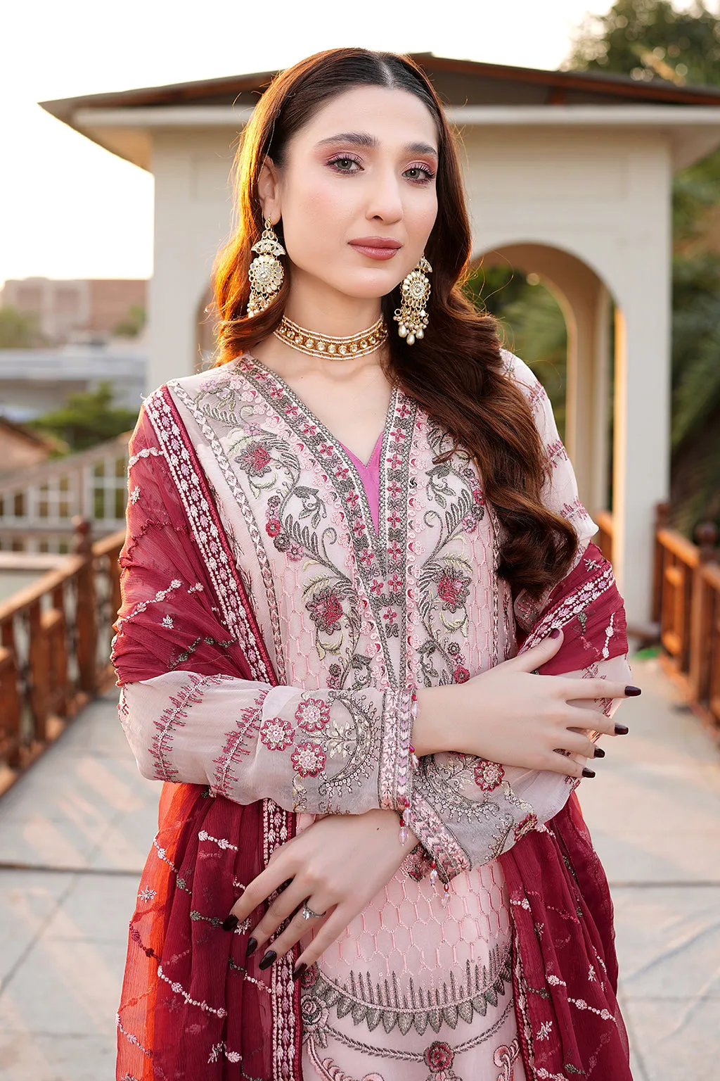 Rose Pink Embroidered Pakistani Salwar Kameez Dupatta Salwar Suit