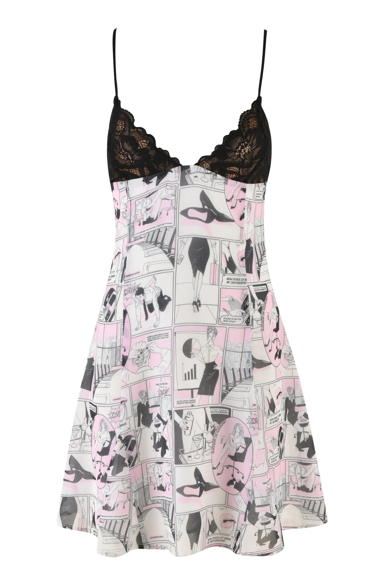 ROSIE DRESS - PINK : DIGITAL:COMIC PRINT