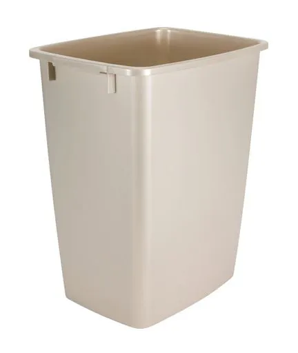 Rubbermaid 36 Qt 9 gal Plastic Open Top Wastebasket Trash Can Garbage Bin, Ivory