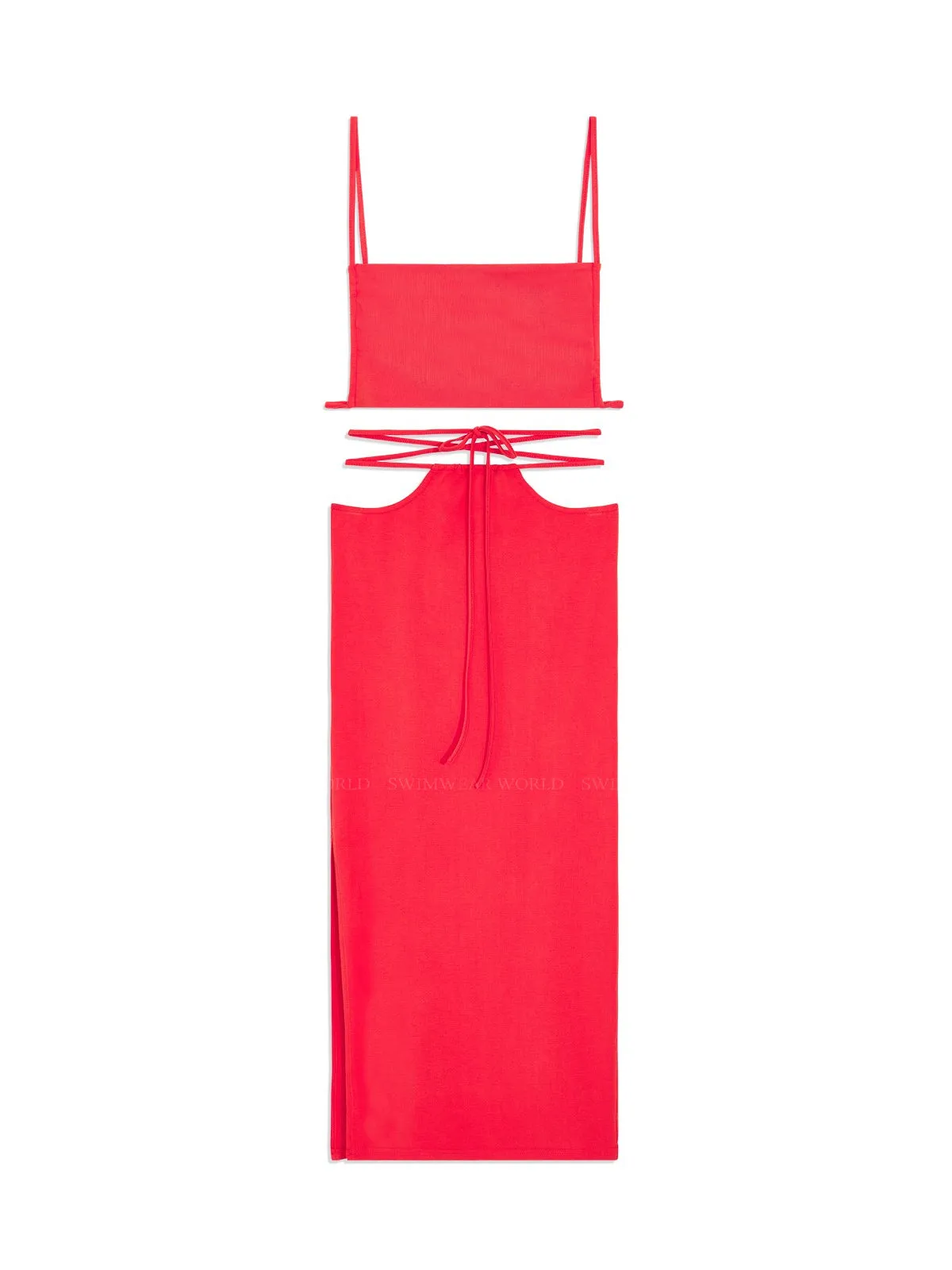 Ruched Bandeau-Cut Out Midi Skirt ::RET