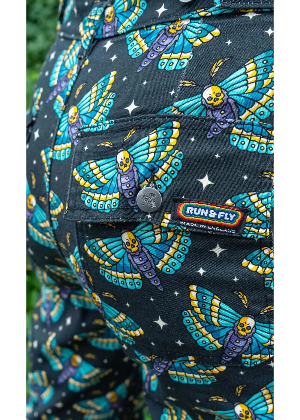 Run & Fly Death Head Moth Jeans Black