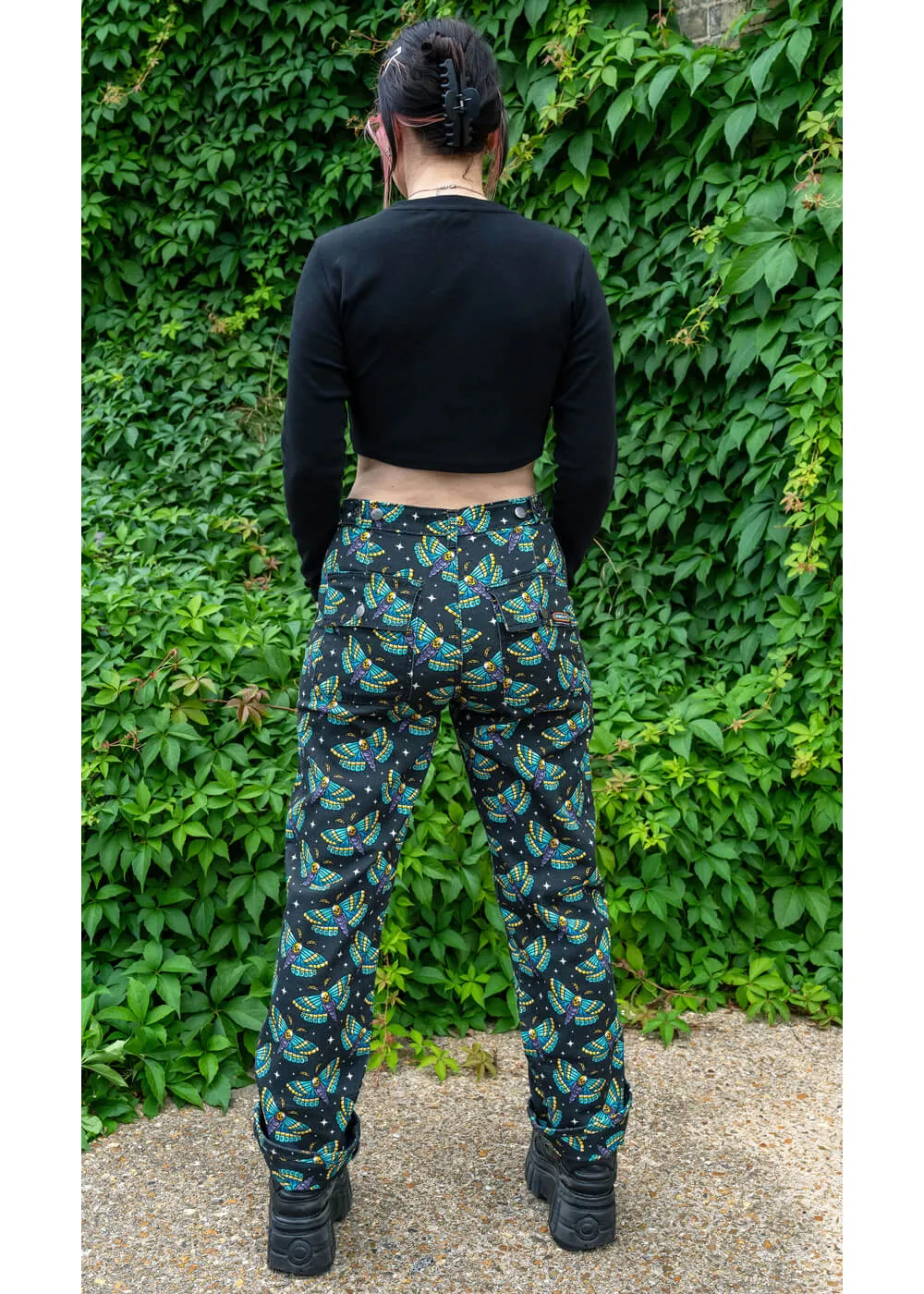 Run & Fly Death Head Moth Jeans Black