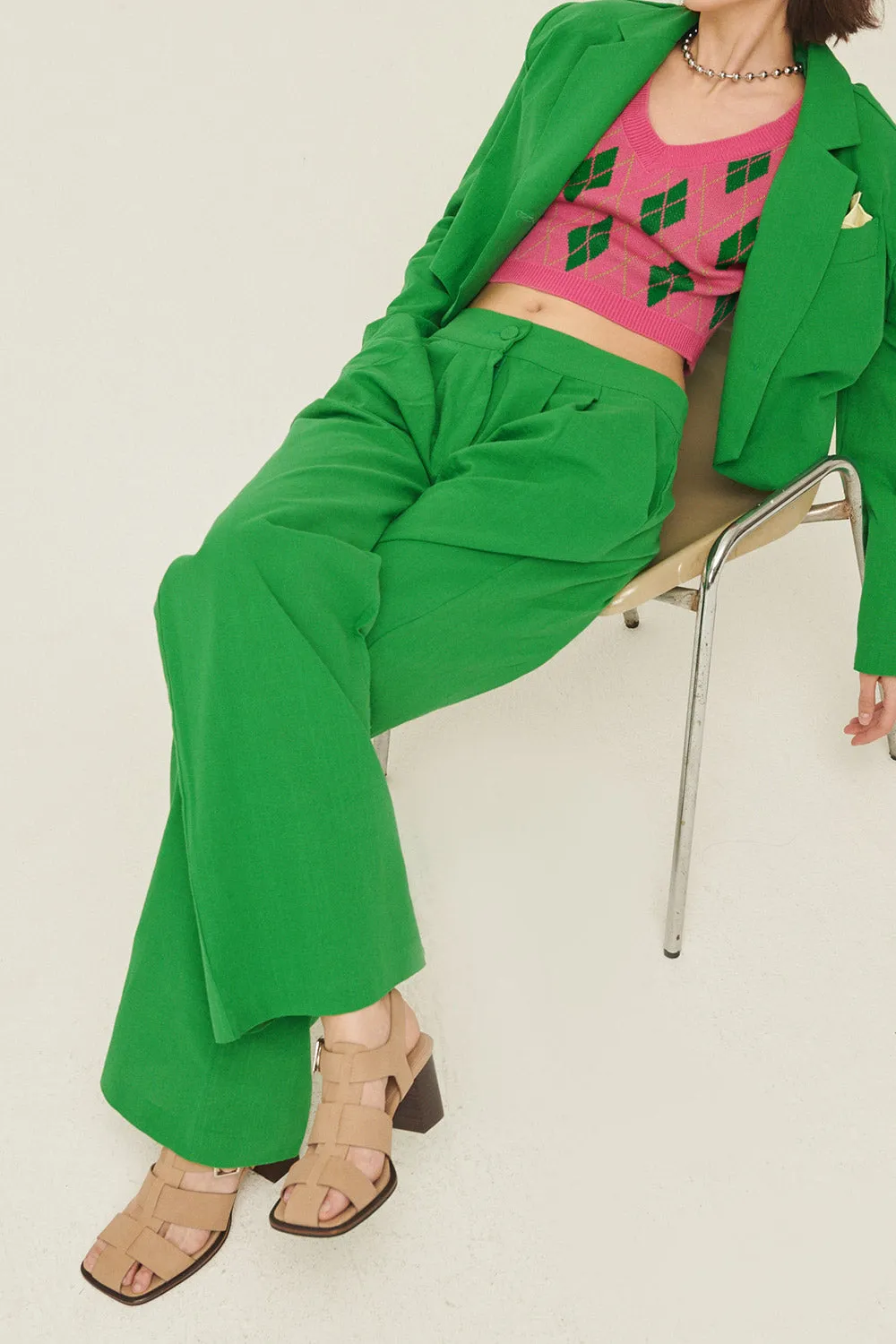 Sabrina Pintucked Wide Pants