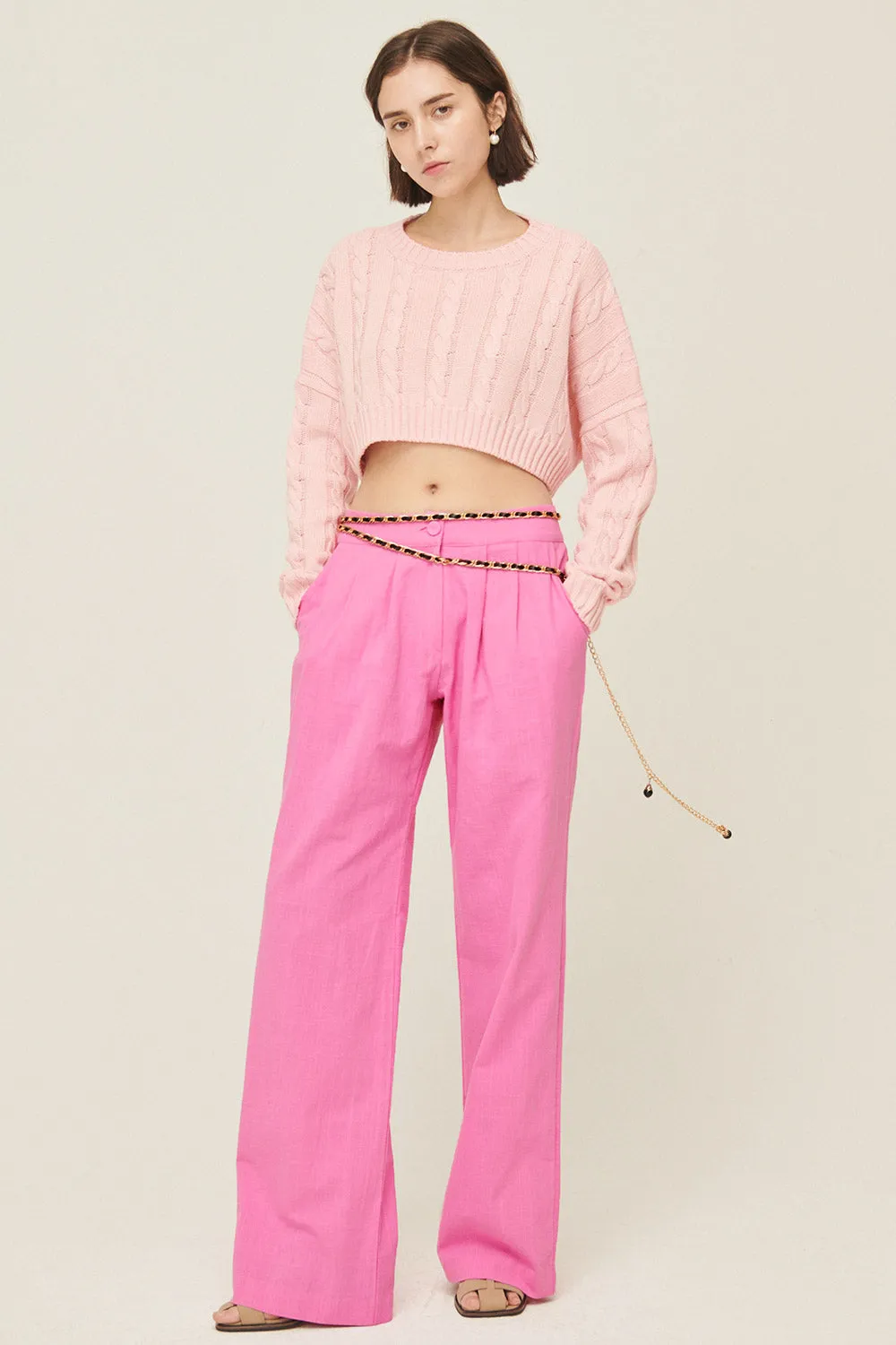 Sabrina Pintucked Wide Pants