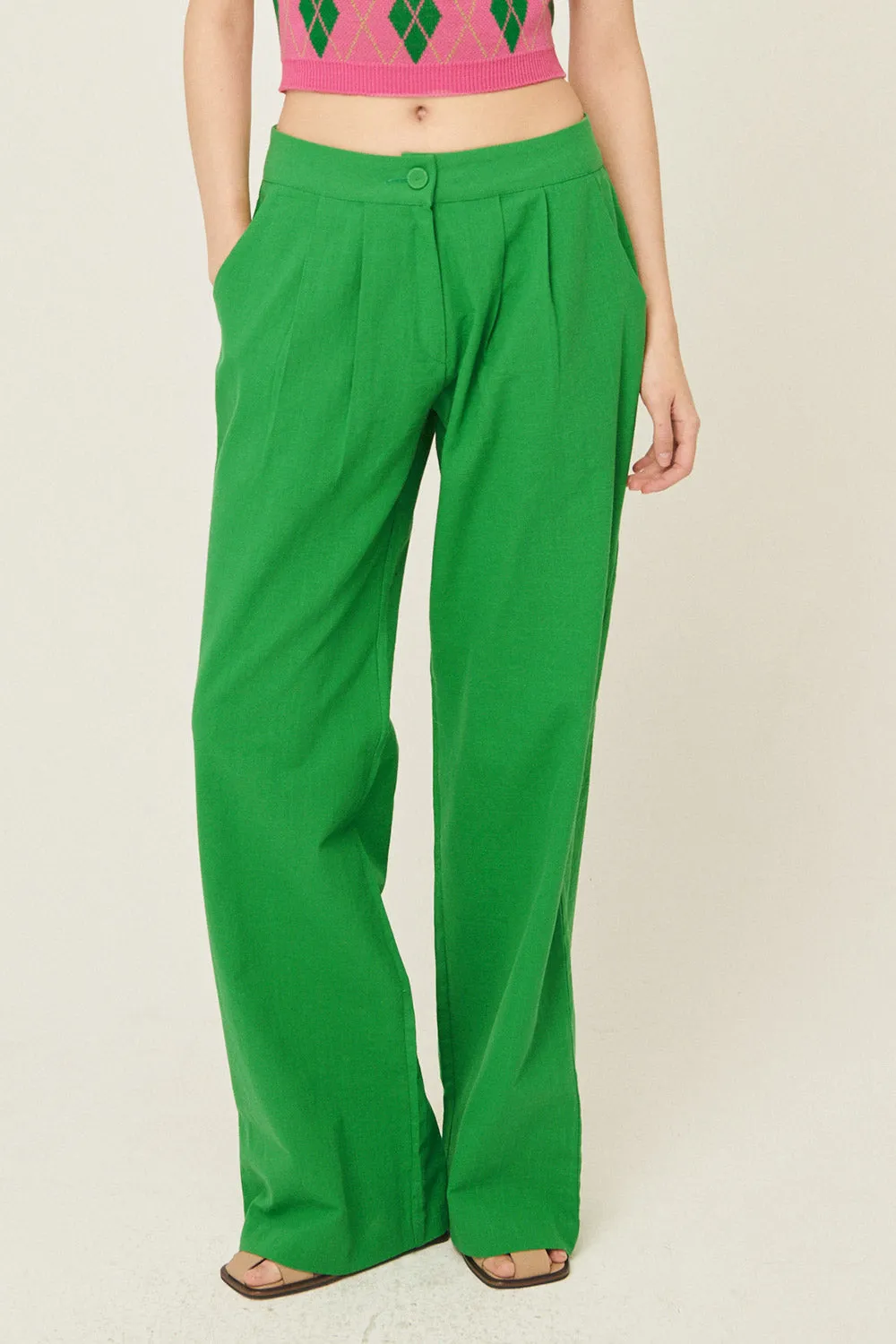 Sabrina Pintucked Wide Pants