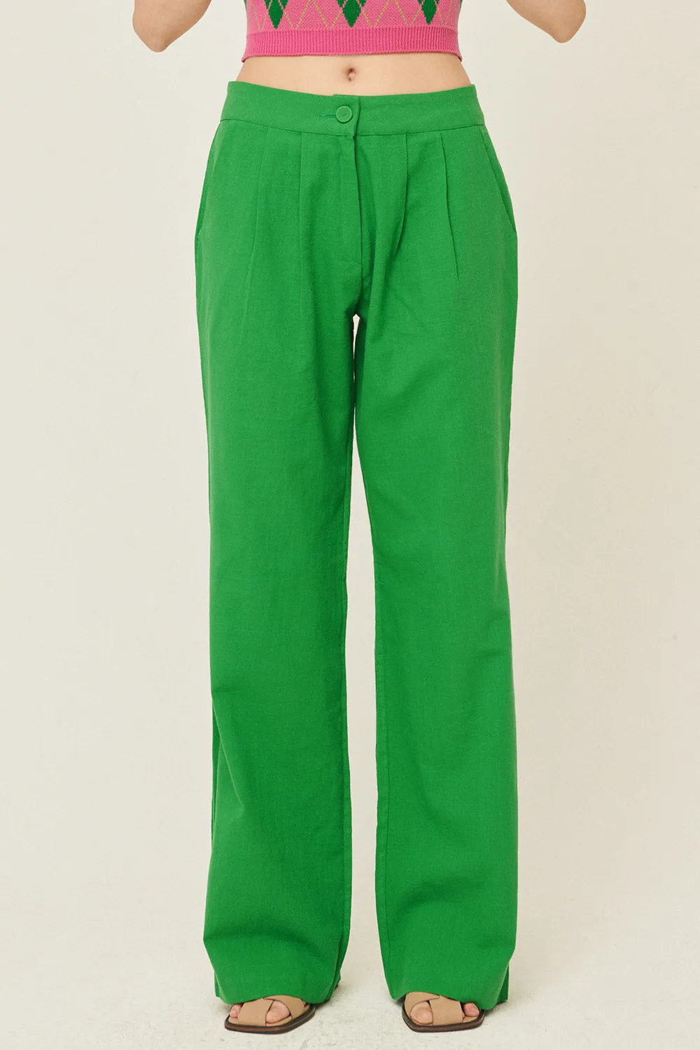 Sabrina Pintucked Wide Pants