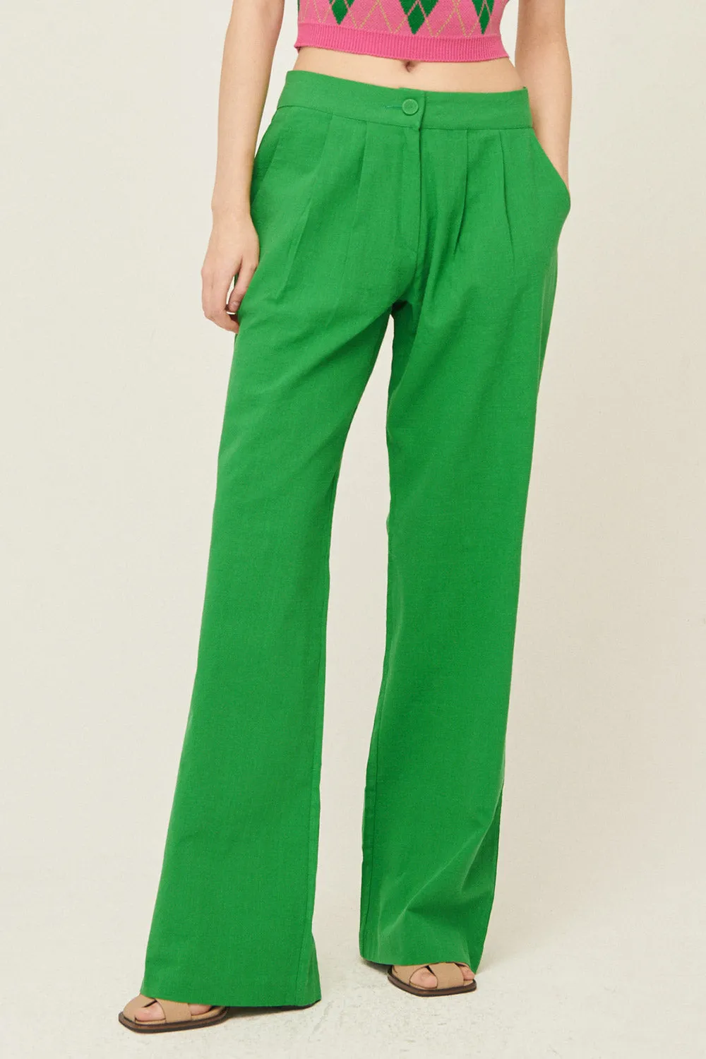 Sabrina Pintucked Wide Pants